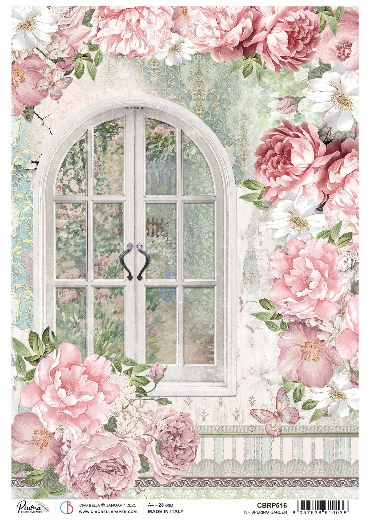 Rice Paper A4 Whispering Garden - 5 Sheets-1