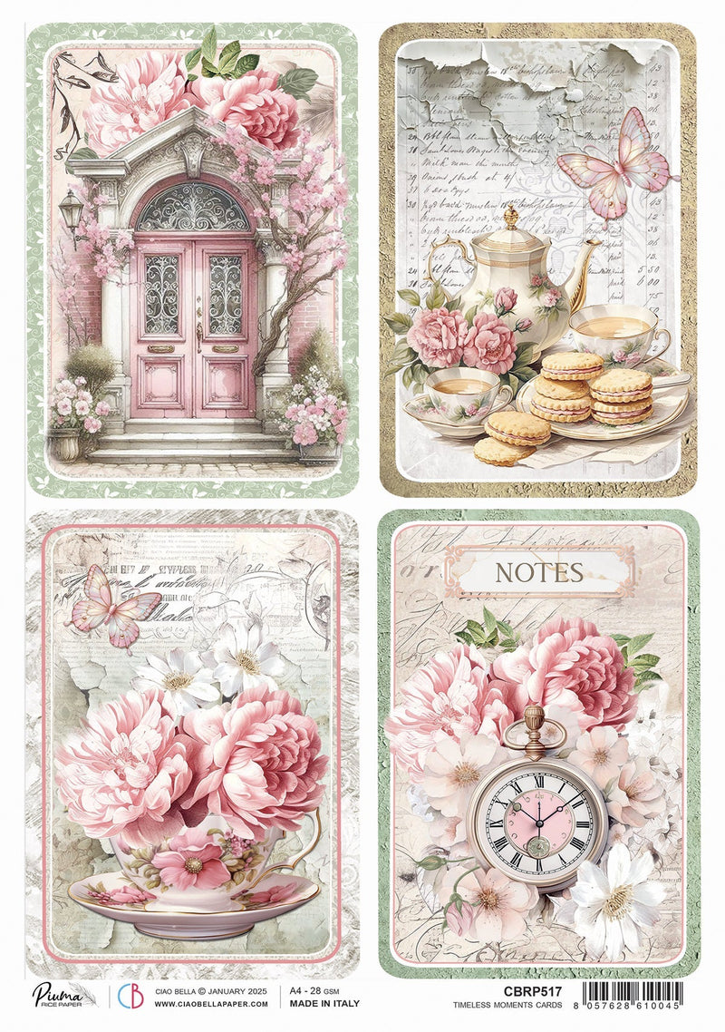 Rice Paper A4 Timeless Moments Cards - 5 Sheets-1
