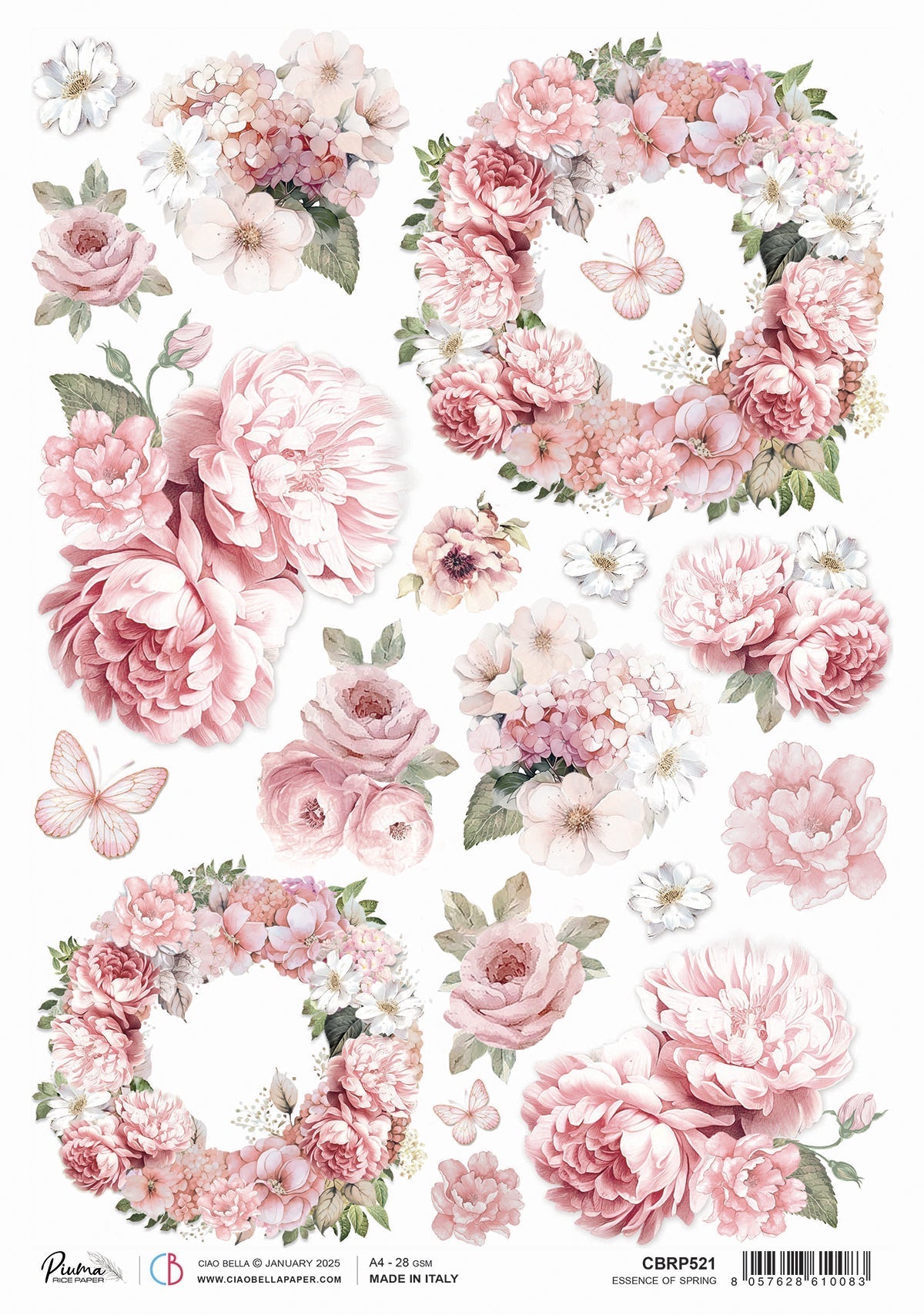 Rice Paper A4 Essence of Spring - 5 Sheets-1