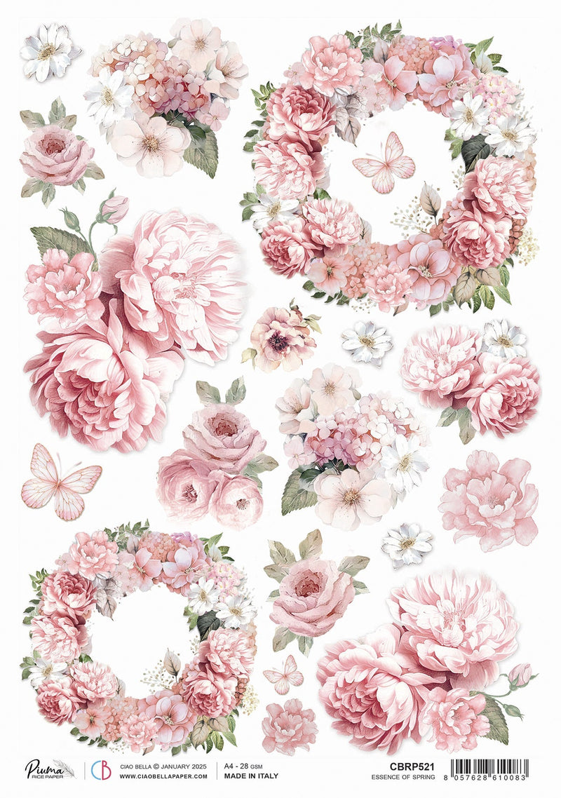 Rice Paper A4 Essence of Spring - 5 Sheets-1