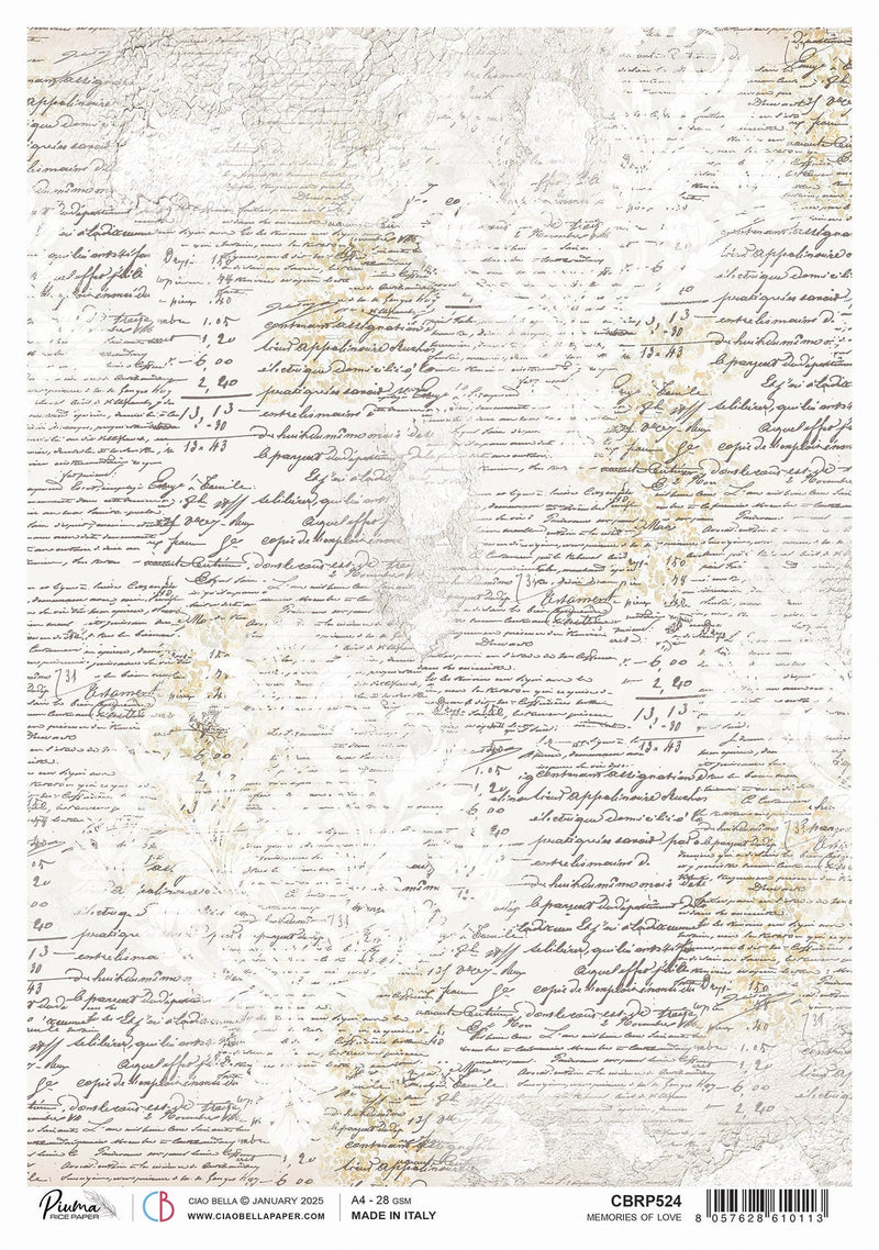 Rice Paper A4 Memories of love - 5 Sheets-1