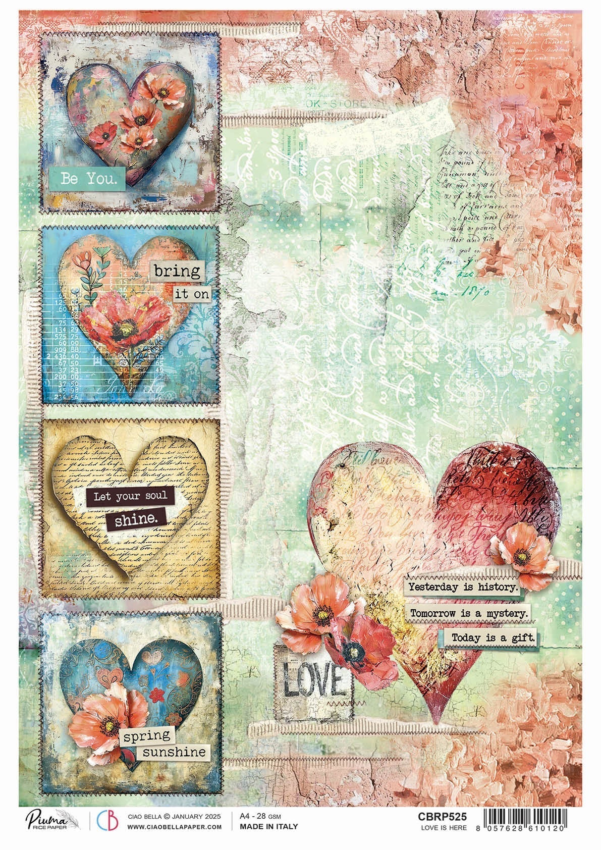 Rice Paper A4 Love is here - 5 Sheets-1