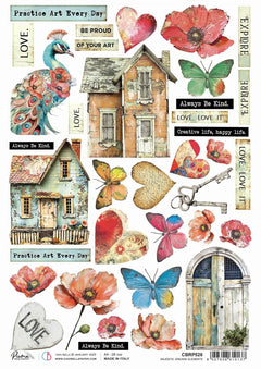 Rice Paper A4 Majestic Dreams elements - 5 Sheets-1