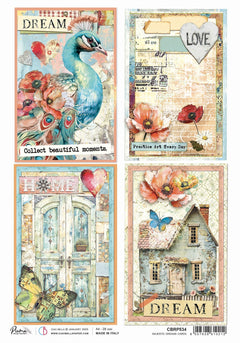 Rice Paper A4 Majestic Dreams cards - 5 Sheets-1