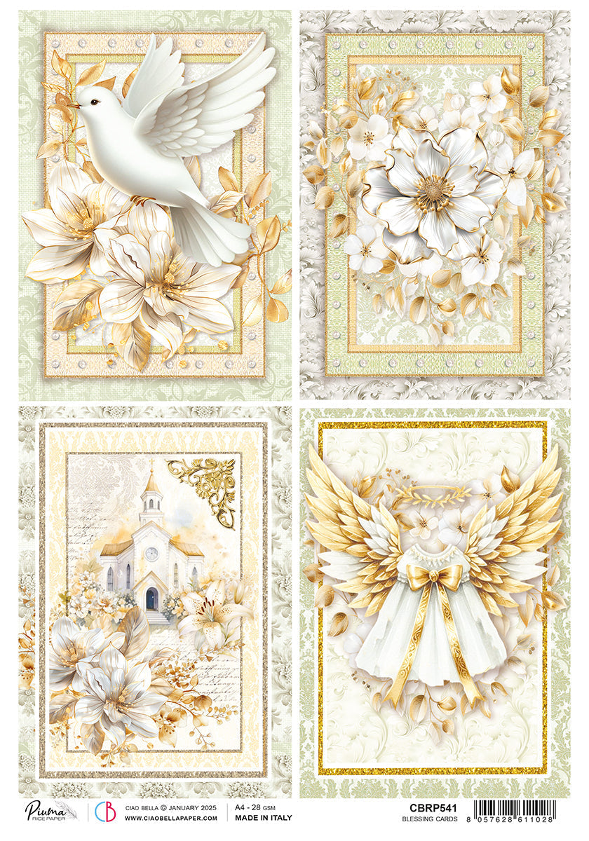Rice Paper A4 Blessing Cards - 5 Sheets-1