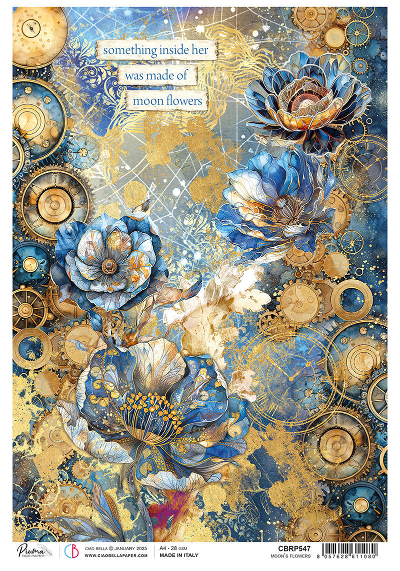 Rice Paper A4 Moon's Flowers - 5 Sheets-1
