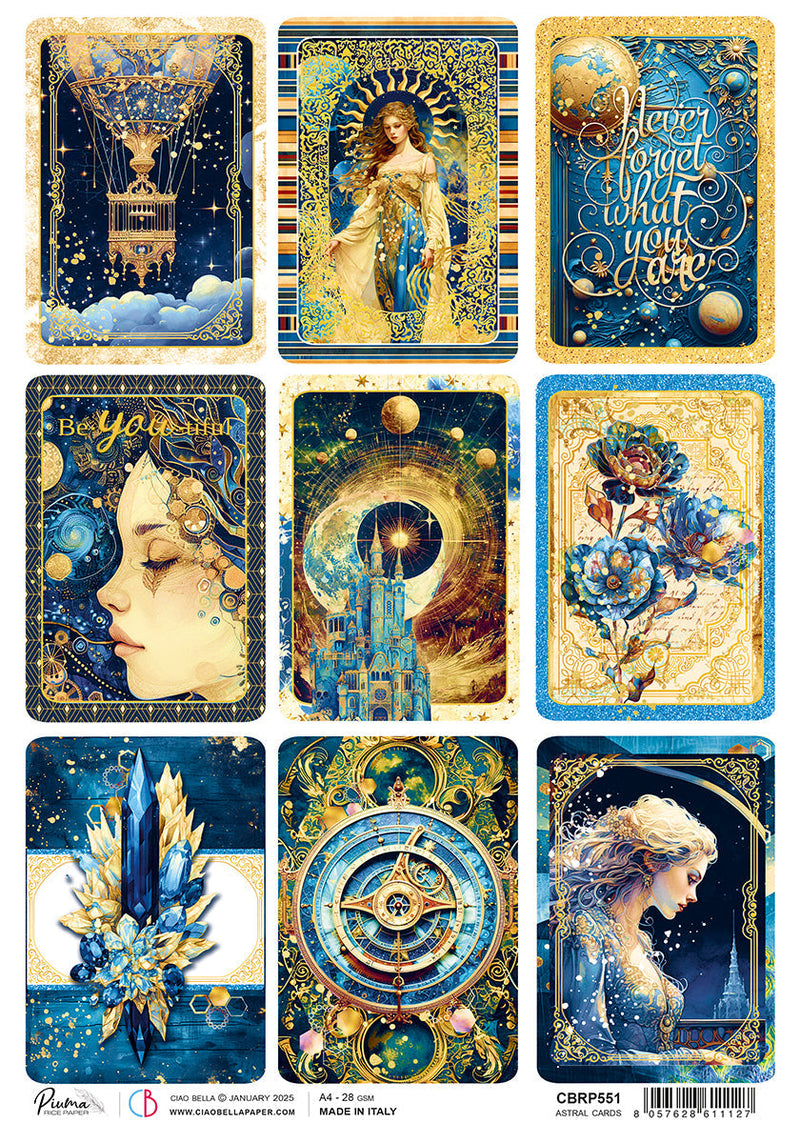 Rice Paper A4 Astral Cards - 5 Sheets-1