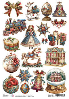 Rice Paper A4 Vintage Toys - 5 Sheets-1