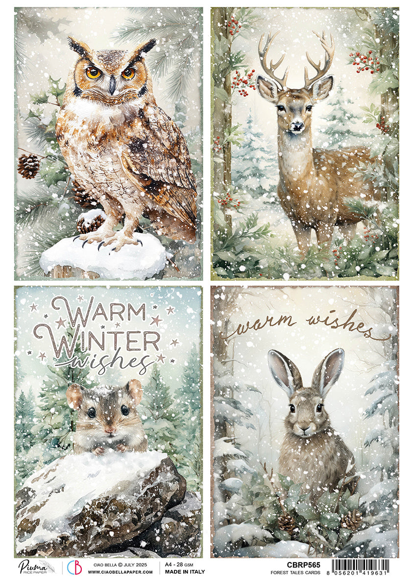 Rice Paper A4 Forest Tales Cards - 5 Sheets-1
