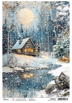 Rice Paper A4 Night in the Wood - 5 Sheets-1