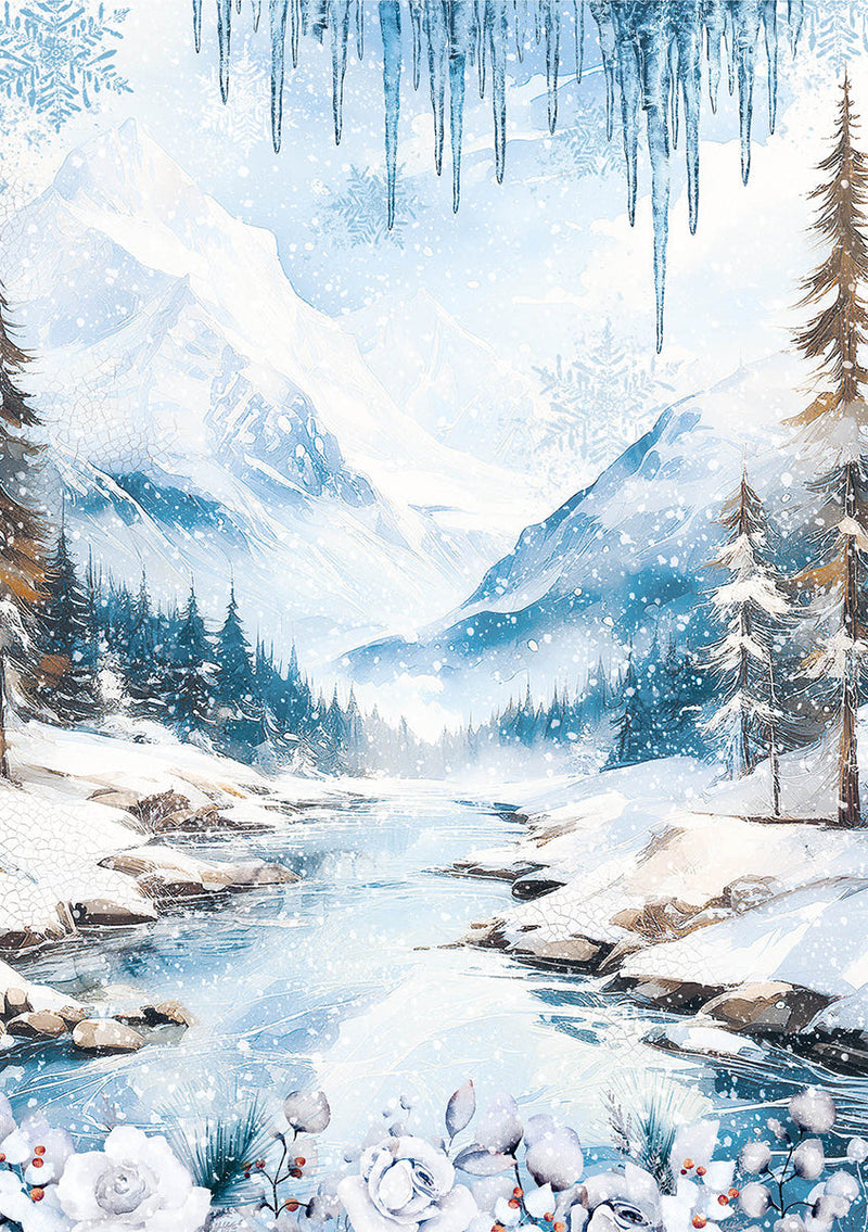 Rice Paper A5 Mixed 8/Pkg Winter Wonderland-2