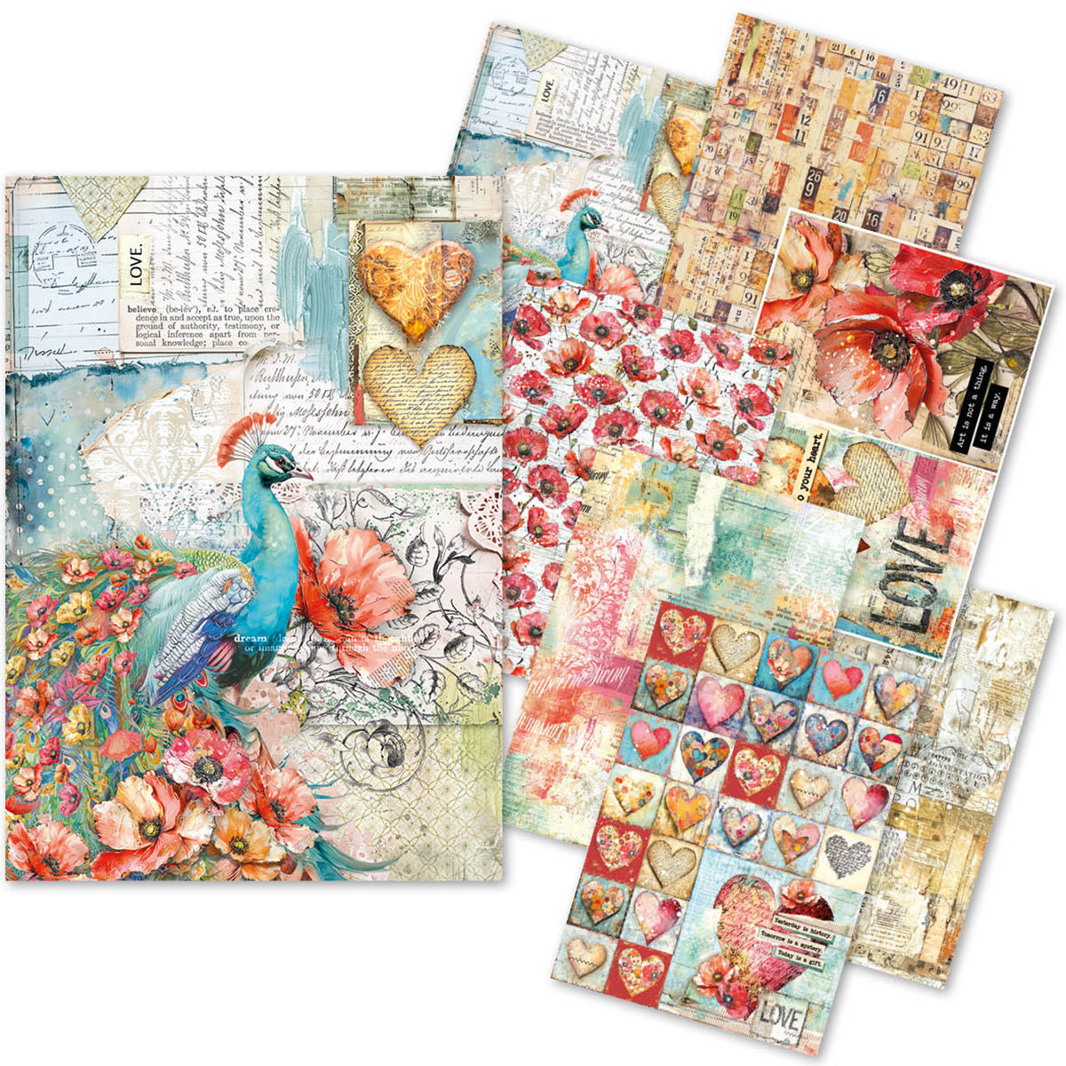 Rice Paper A5 MIXED 8/Pkg Majestic Dream-1