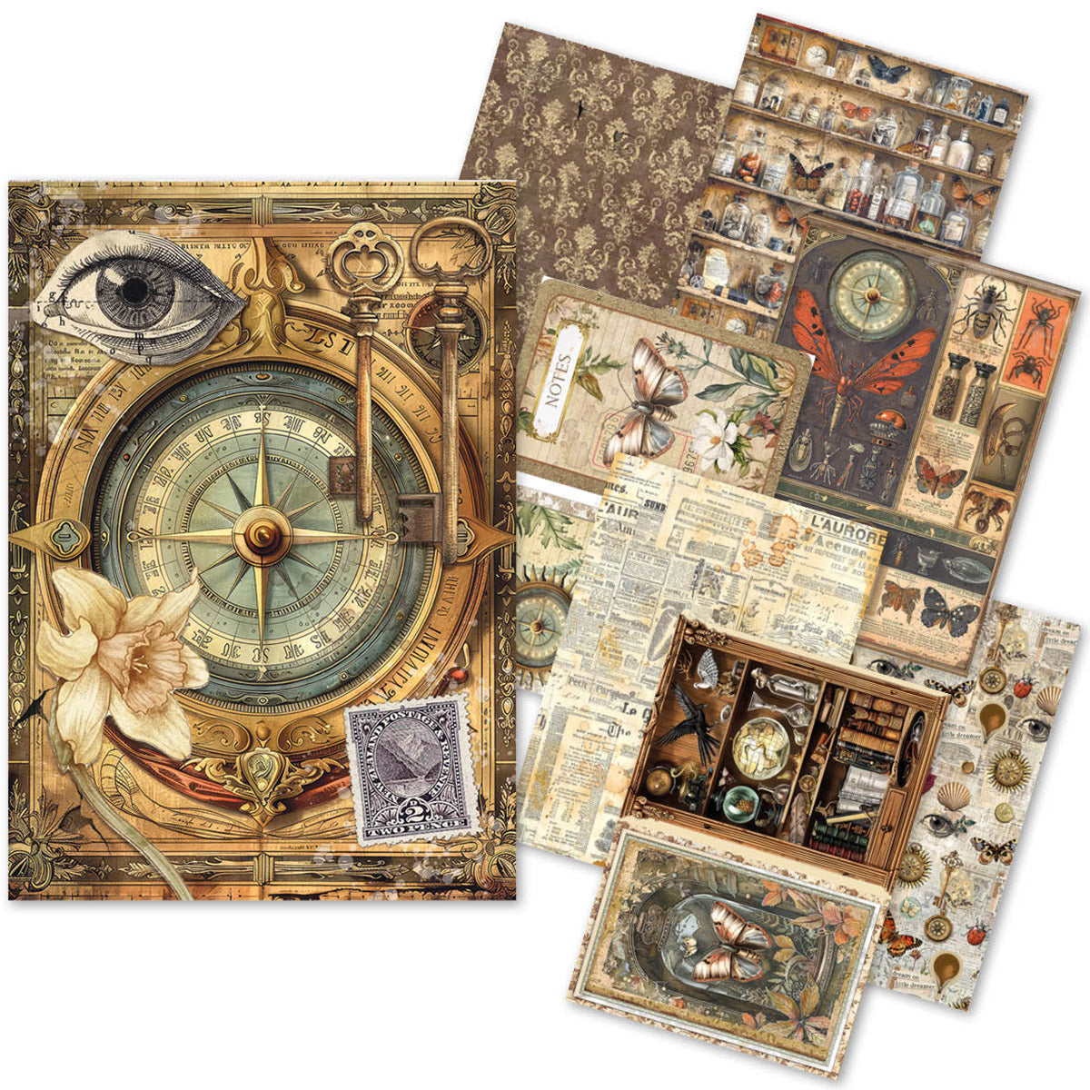 Papier de riz A5 MIXTE 8/Paquet Cabinet de Curiosités