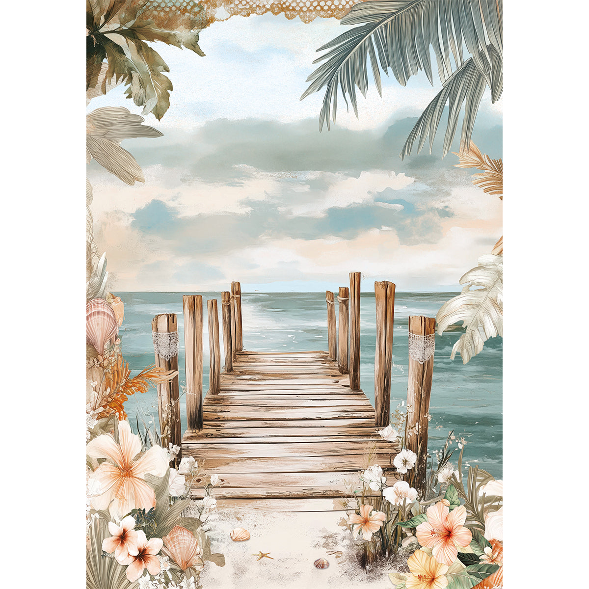 Papier de riz A5 ASSORTI 8 feuilles Jours d'été-3