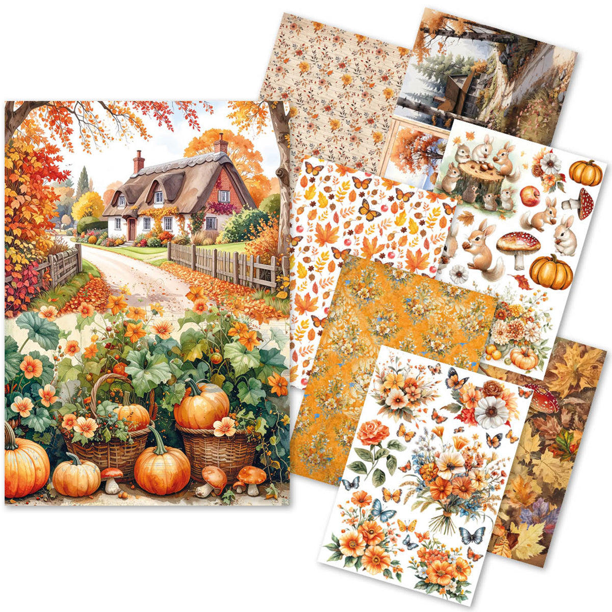 Rice Paper A5 MIXED 8/Pkg Hello Fall-1