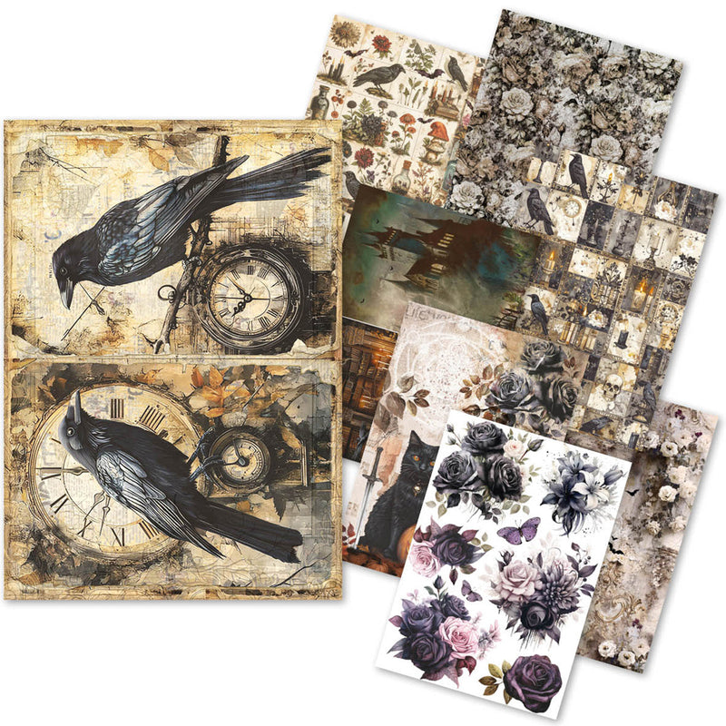 Rice Paper A5 MIXED 8/Pkg Dark Academia-1