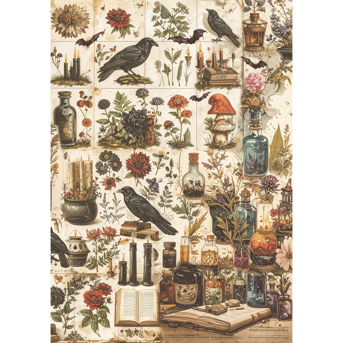 Rice Paper A5 MIXED 8/Pkg Dark Academia-7