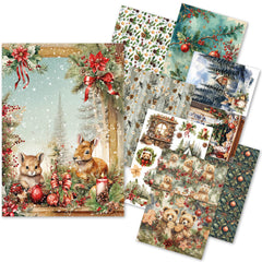 Rice Paper A5 MIXED 8/Pkg Hot Cocoa & Holly-1