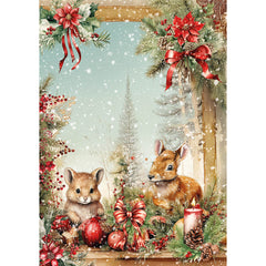 Rice Paper A5 MIXED 8/Pkg Hot Cocoa & Holly-2