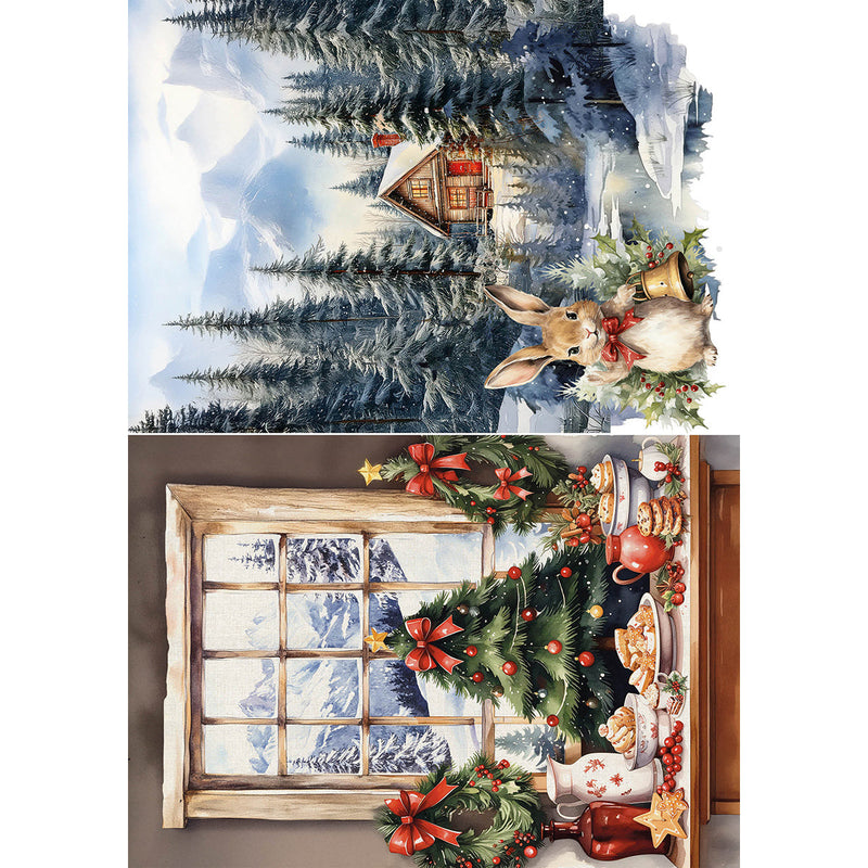 Rice Paper A5 MIXED 8/Pkg Hot Cocoa & Holly-4