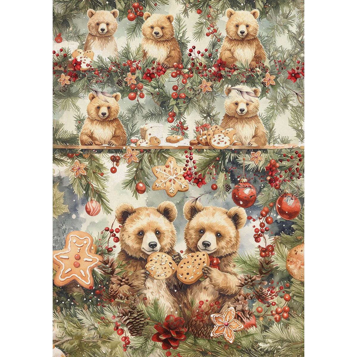 Rice Paper A5 MIXED 8/Pkg Hot Cocoa & Holly-7