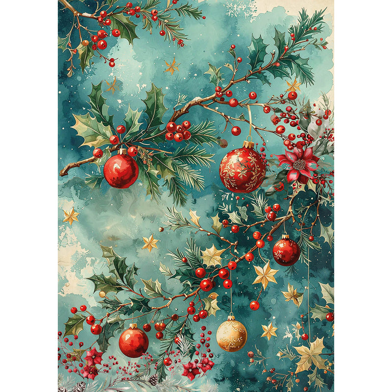 Rice Paper A5 MIXED 8/Pkg Hot Cocoa & Holly-8