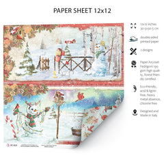 Ciao Bella Snowmen Paper Sheet 12"x12" 1 Sheet-2