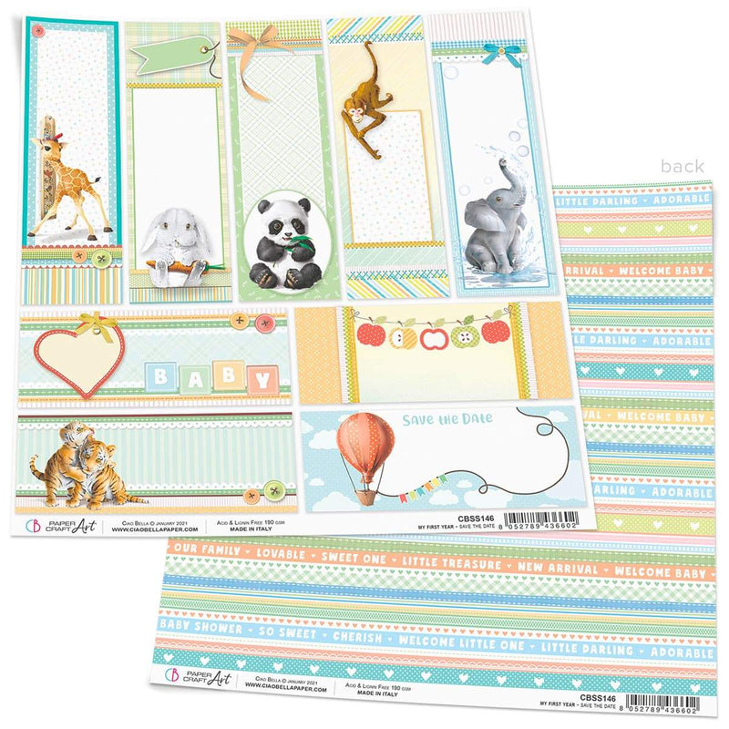 Ciao Bella Save the Date Paper Sheet 12"x12" 1 Sheet-1