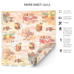 Ciao Bella Cinnamon & Co Paper Sheet 12"x12" 1 Sheet-2