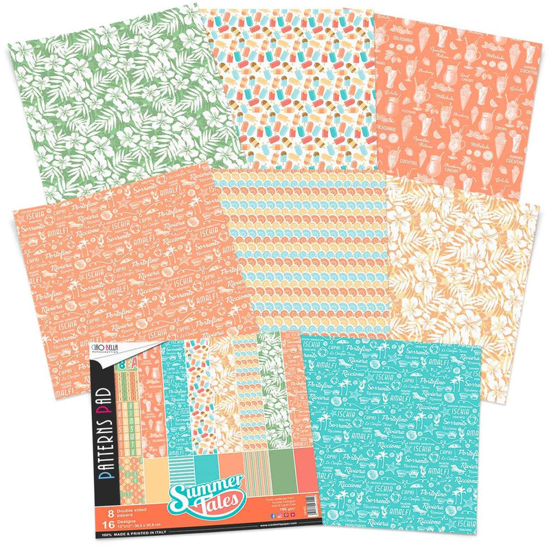 Ciao Bella Summer Tales Patterns Pad 12"x12" 8/Pkg-2