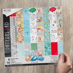 Ciao Bella Zoe & Ziggy Patterns Pad 12"x12" 8/Pkg-4