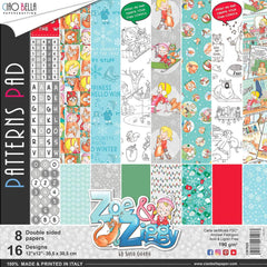 Ciao Bella Zoe & Ziggy Patterns Pad 12"x12" 8/Pkg-1