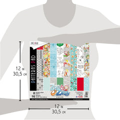 Ciao Bella Zoe & Ziggy Patterns Pad 12"x12" 8/Pkg-5