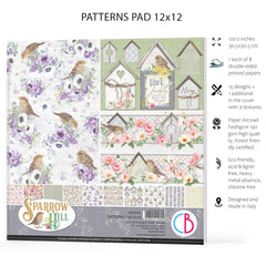 Ciao Bella Sparrow Hill Patterns Pad 12x12 8/Pkg-12