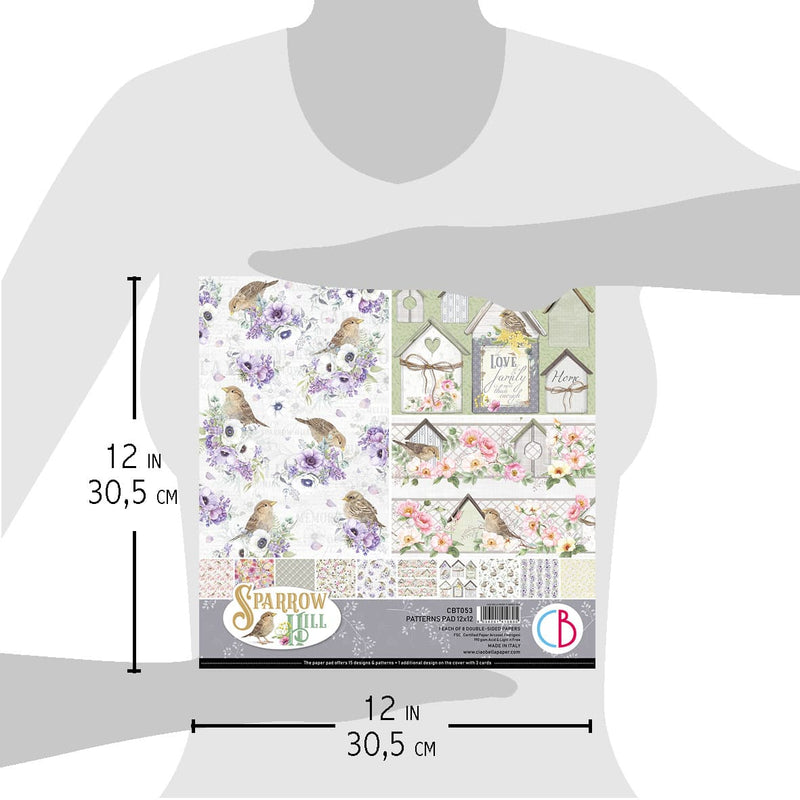 Ciao Bella Sparrow Hill Patterns Pad 12x12 8/Pkg-6