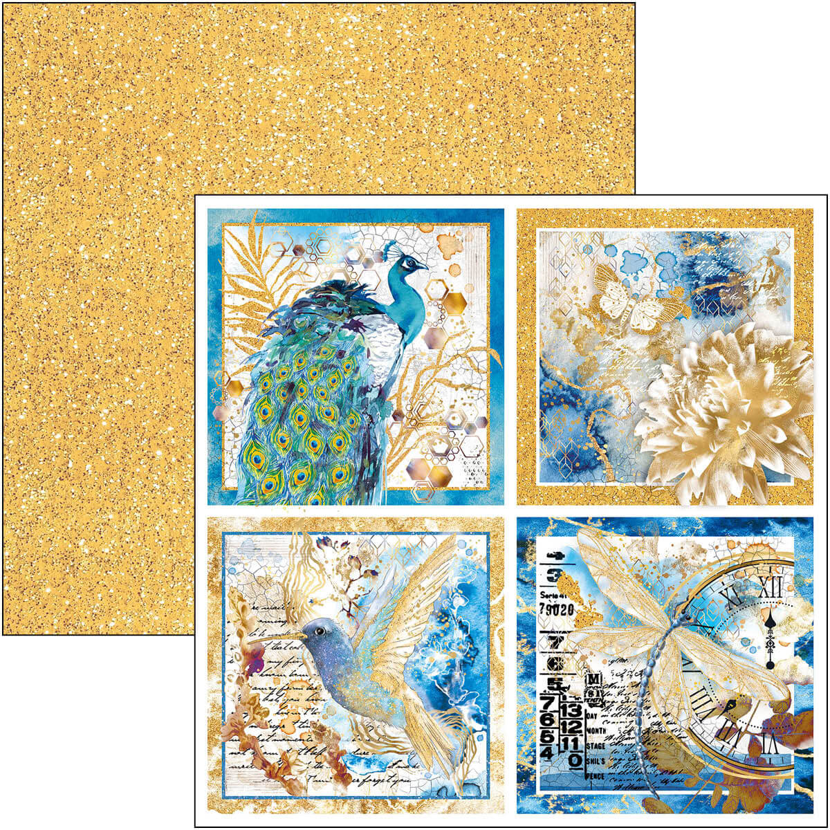 Indigo Patterns Pad 12x12 8/Pkg-3