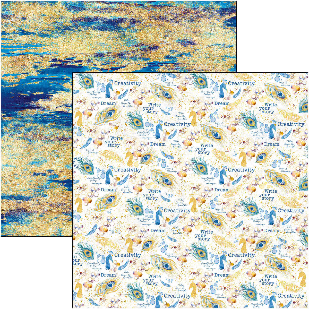 Indigo Patterns Pad 12x12 8/Pkg-4