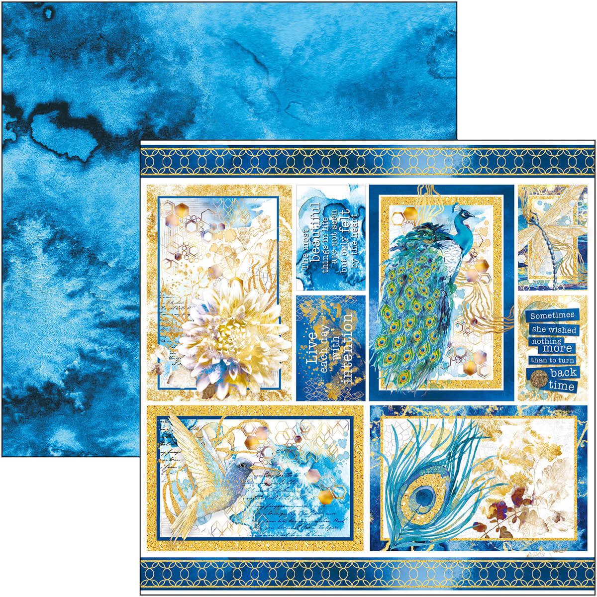 Indigo Patterns Pad 12x12 8/Pkg-5