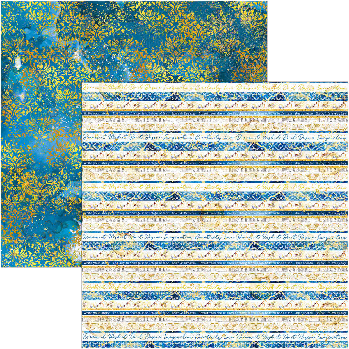 Indigo Patterns Pad 12x12 8/Pkg-7