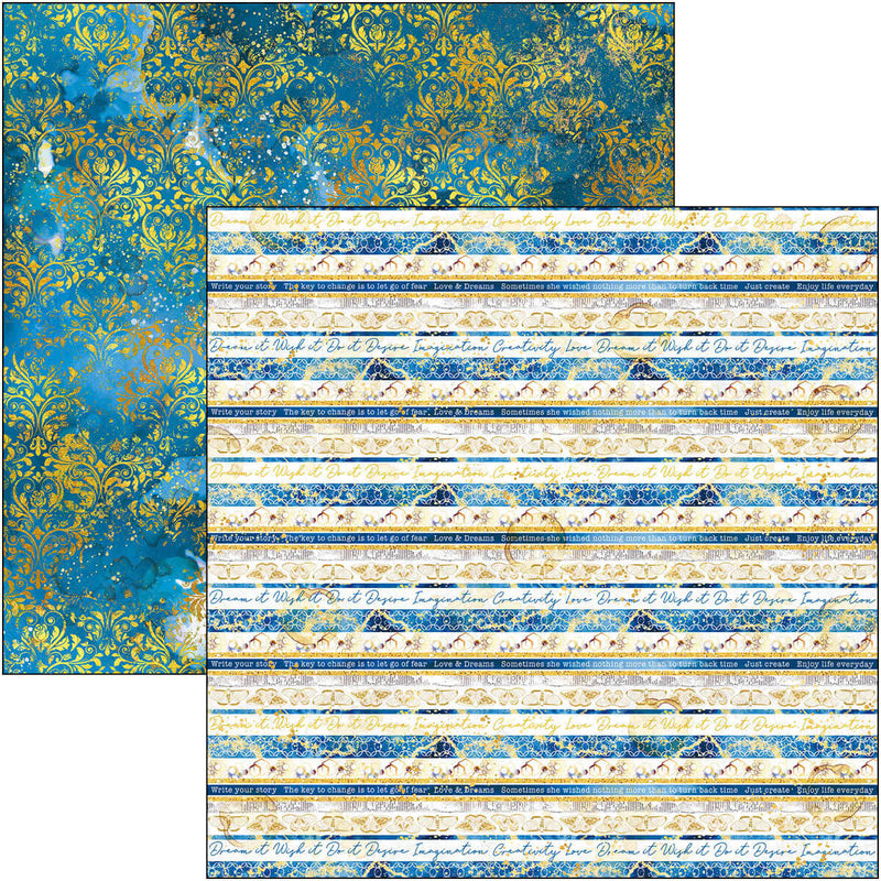 Indigo Patterns Pad 12x12 8/Pkg-7