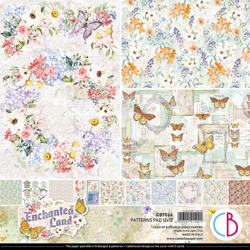 Ciao Bella Enchanted Land Patterns Pad 12"x12" 8/Pkg-1