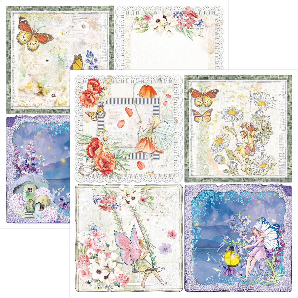 Ciao Bella Enchanted Land Patterns Pad 12"x12" 8/Pkg-2
