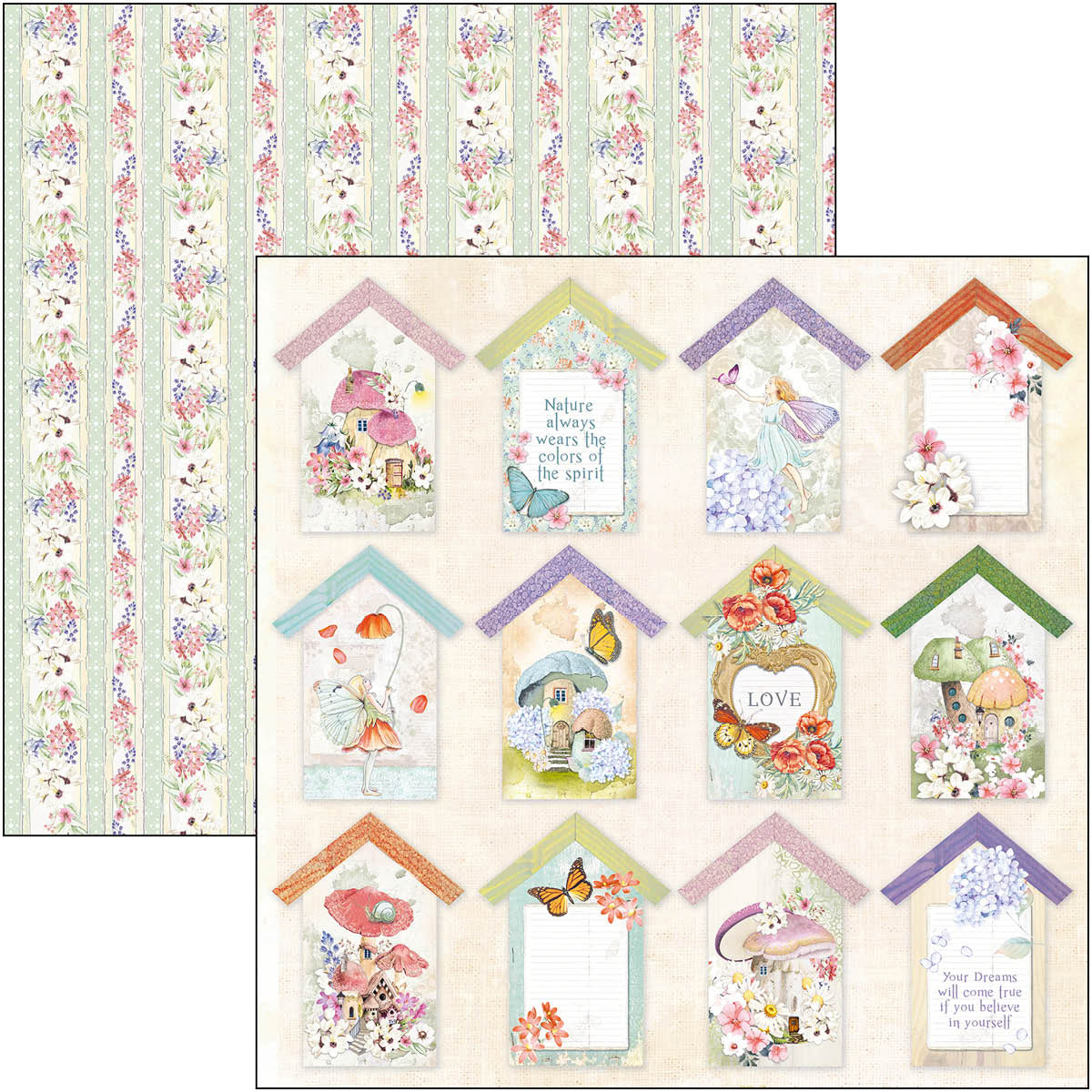 Ciao Bella Enchanted Land Patterns Pad 12"x12" 8/Pkg-9