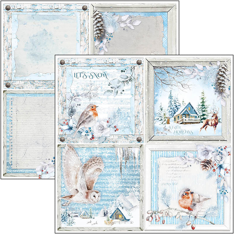 Ciao Bella Winter Journey Patterns Pad 12"x12" 8/Pkg-4