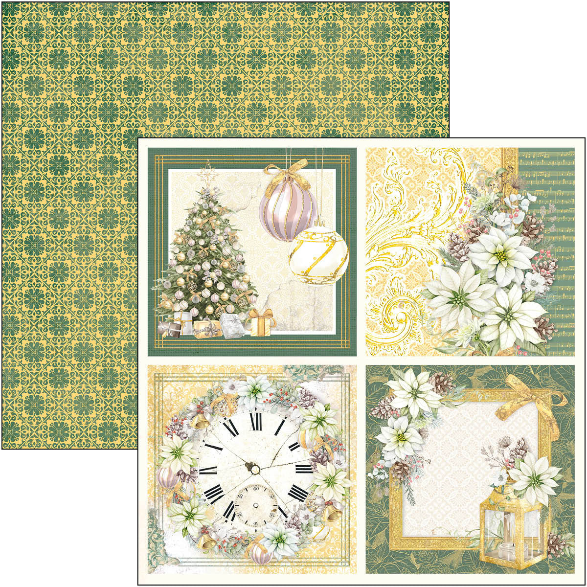 Ciao Bella Sparkling Christmas Patterns Pad 12"x12" 8/Pkg-3