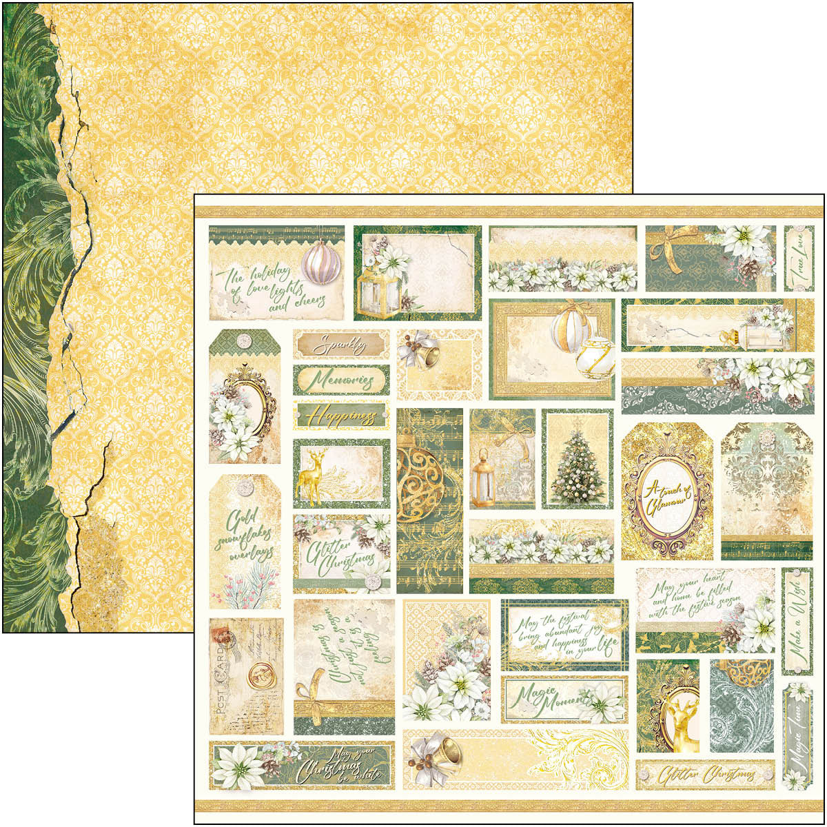 Ciao Bella Sparkling Christmas Patterns Pad 12"x12" 8/Pkg-8