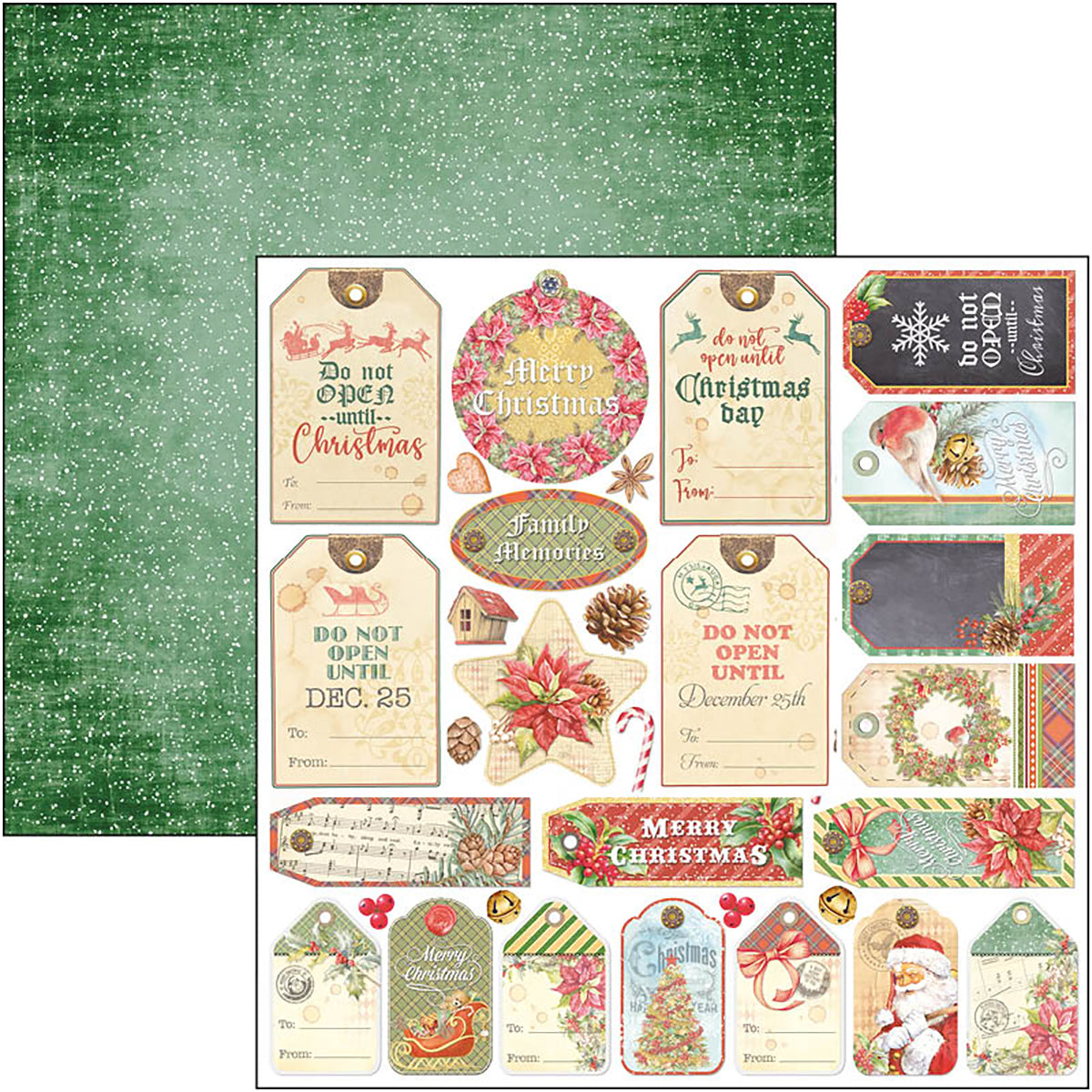 Ciao Bella Dear Santa Patterns Pad 12x12 8/Pkg-2