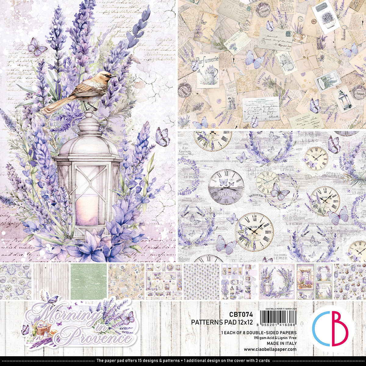 Morning In Provence Patterns Pad 12"x12" 8/Pkg-1