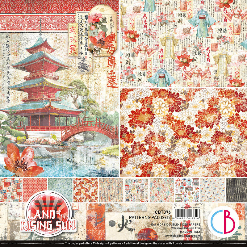 Land Of The Rising Sun Patterns Pad 12"x12" 8/Pkg-1