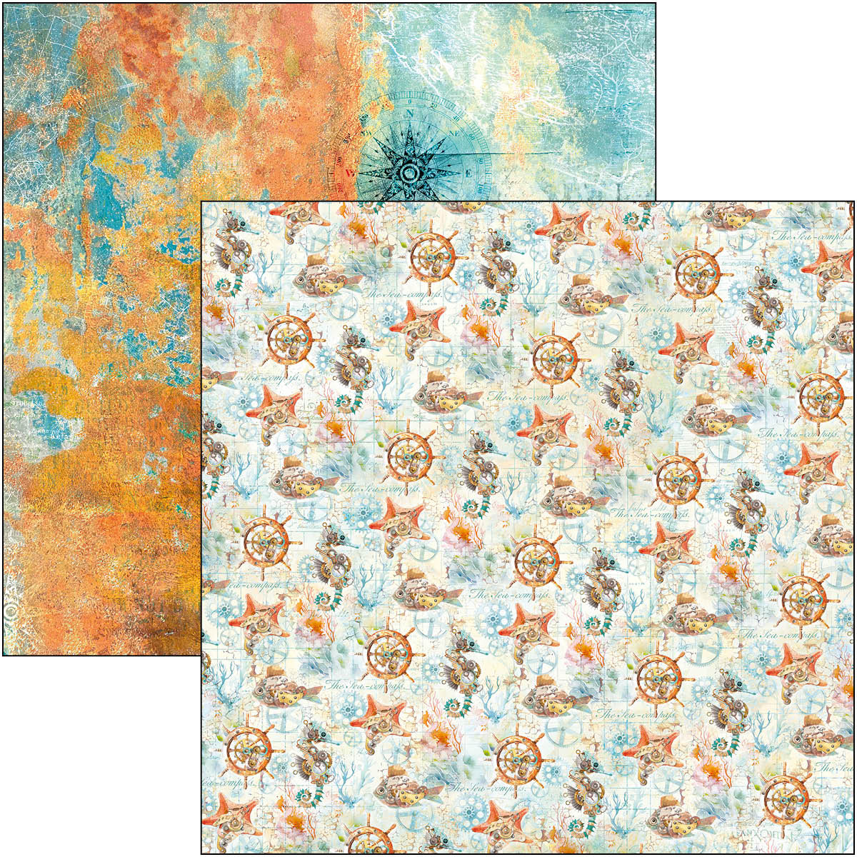 Bloc de patrones de arrecife de coral 12"x12" 8/paq.-4